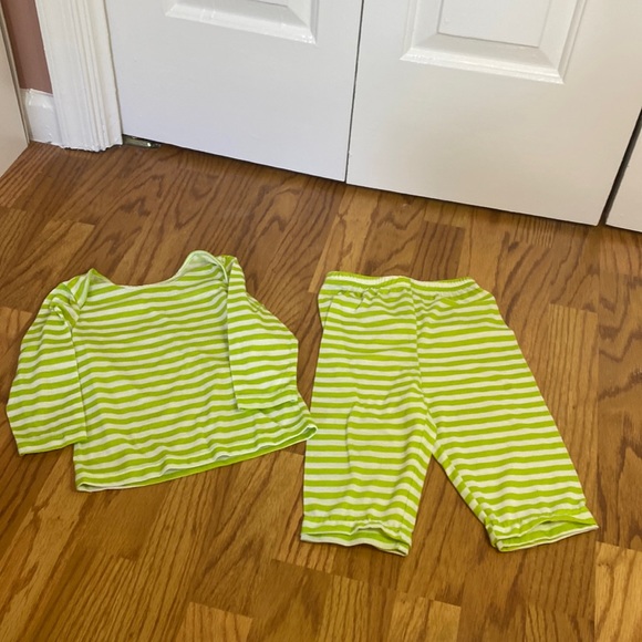 Target lime green and white striped matching outfit - Picture 2 of 9